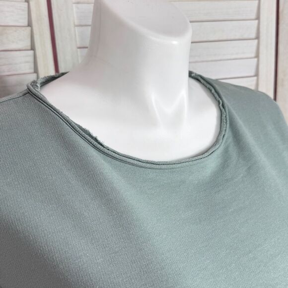 Wild Palms Ruffled Layered Hem Buttons Tunic Top Sage Green Large Cottagecore - Picture 4 of 12